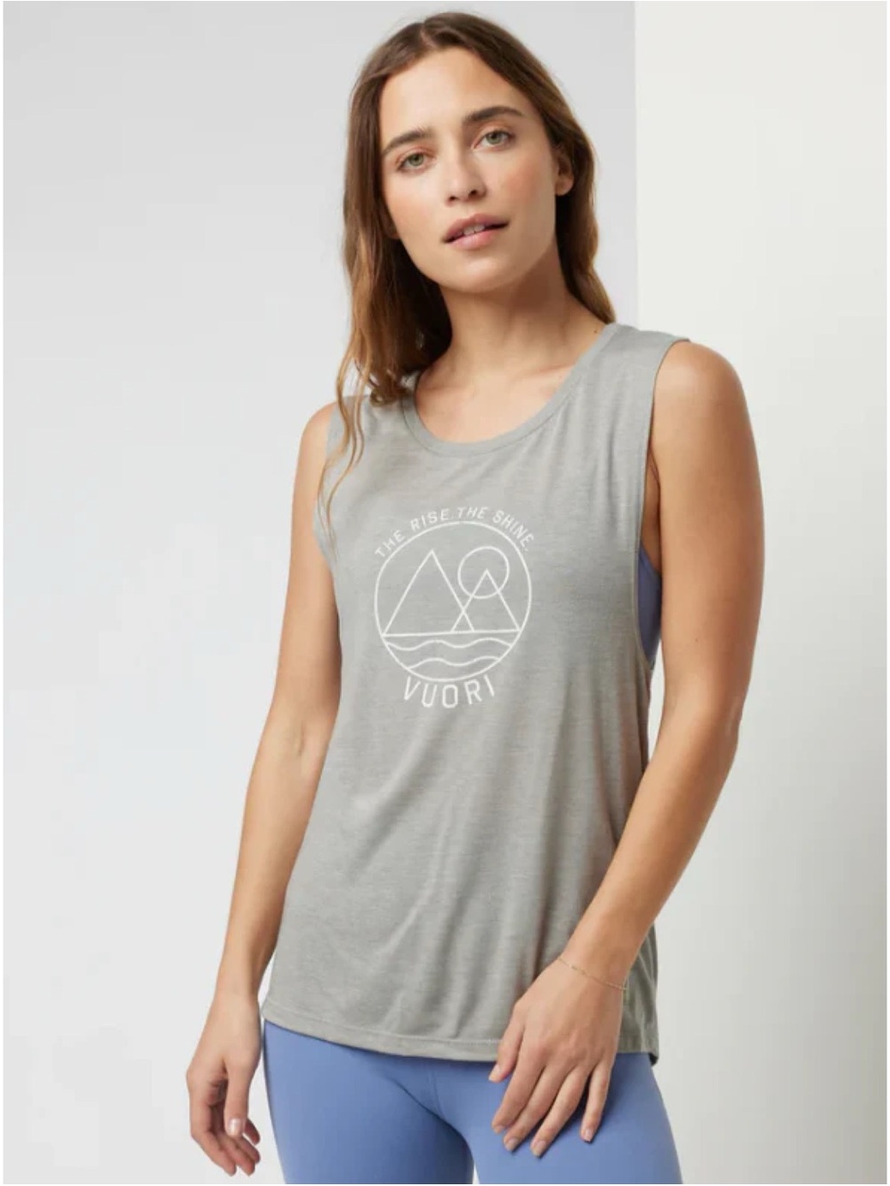 NWT Vuori The Rise The Shine Tank Stone Heather Small
